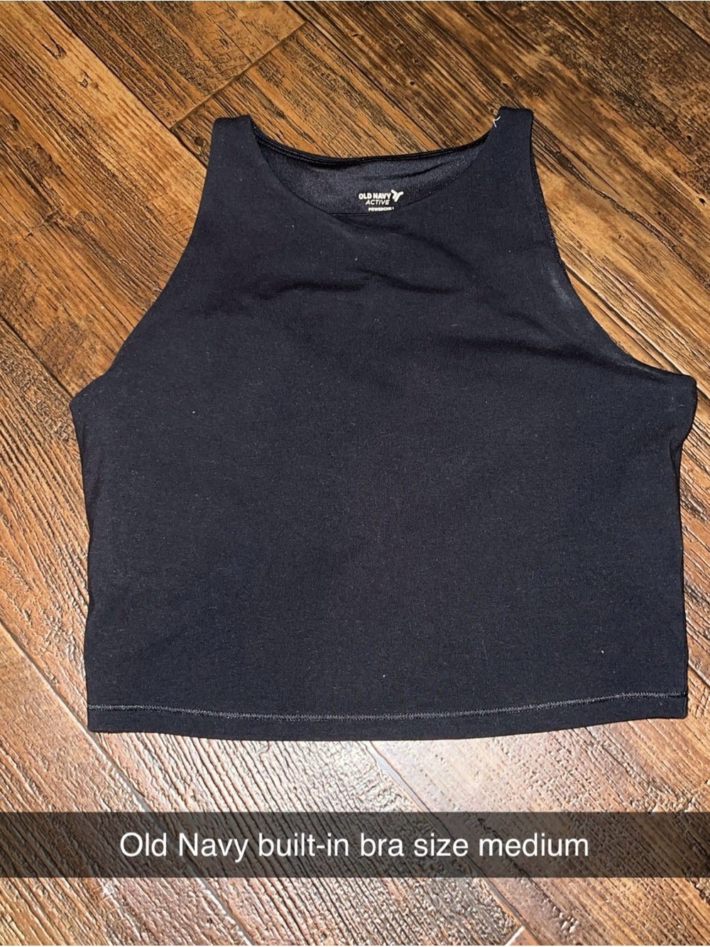 Old Navy Black Crop Tank with Built-In Support